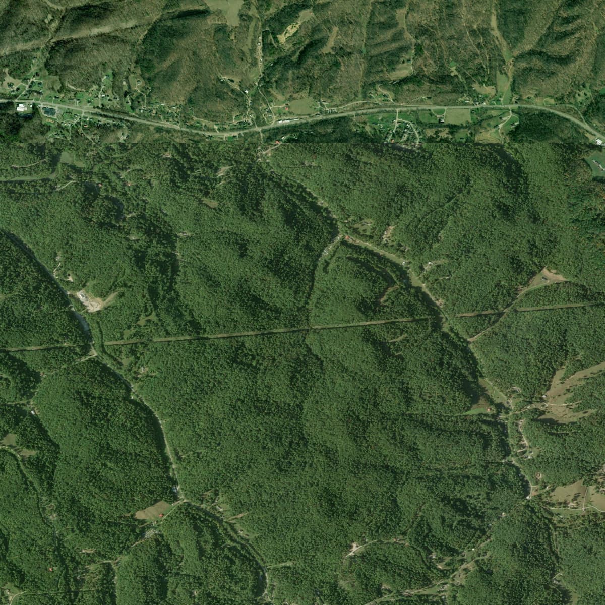 Satellite view of Turkey Creek Road, Hurricane, WV